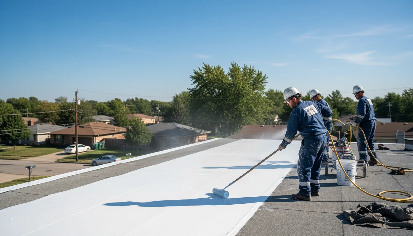 Commercial roof coating in Hills, IA near me